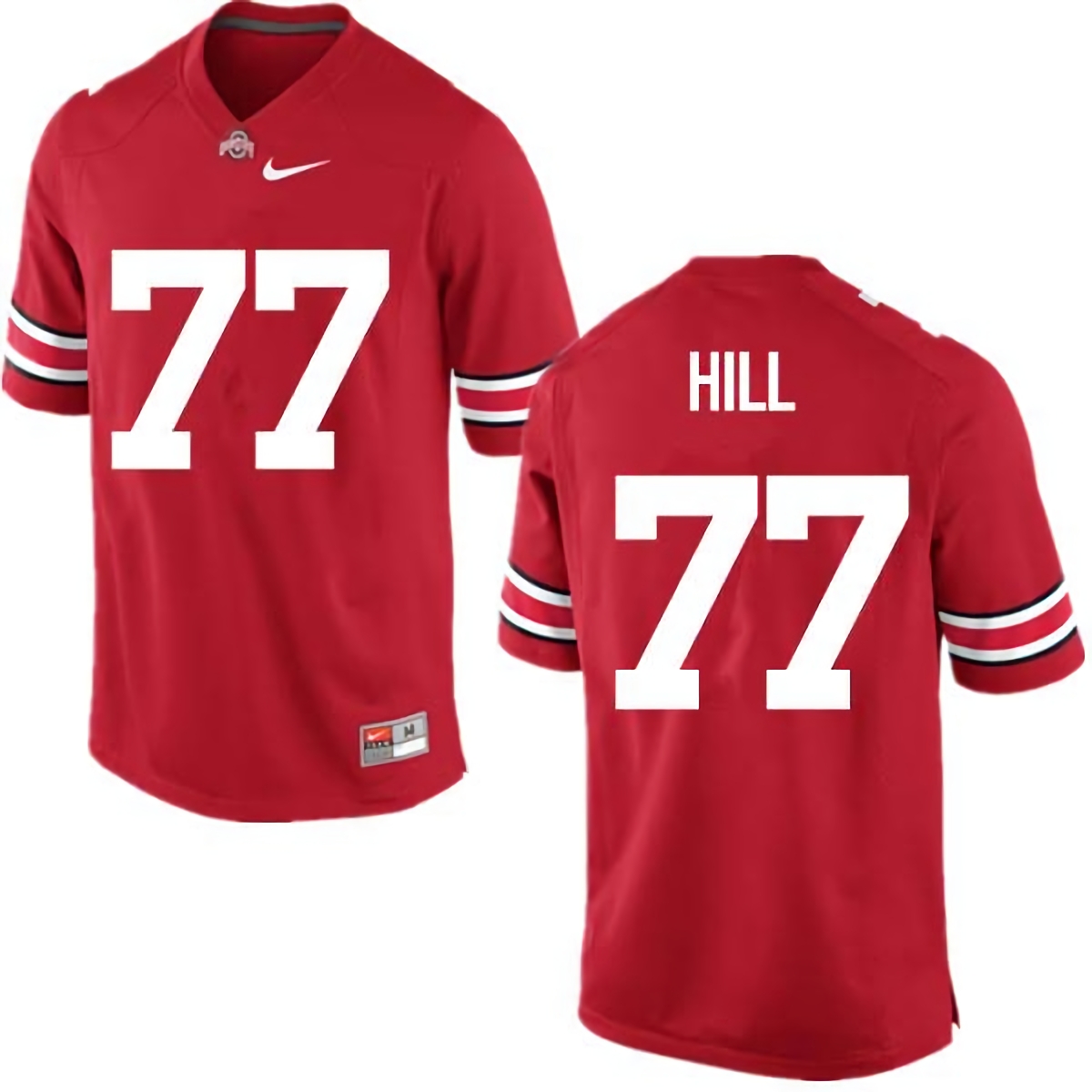 Michael Hill Ohio State Buckeyes Men's NCAA #77 Nike Red College Stitched Football Jersey JWL8156QT